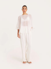 Cream Sheer Cape Top
