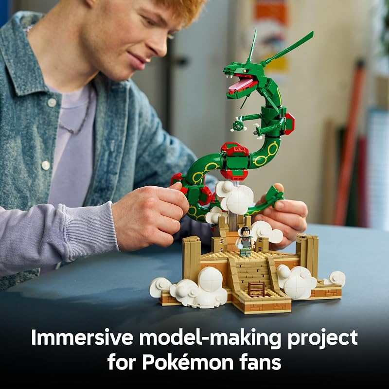 LEGO Pokémon Rayquaza 72168 Collectible Building Set for Adults Ages 18 Posable Pokémon Model Kit for Display Bedroom Desk or Book Shelf Decor