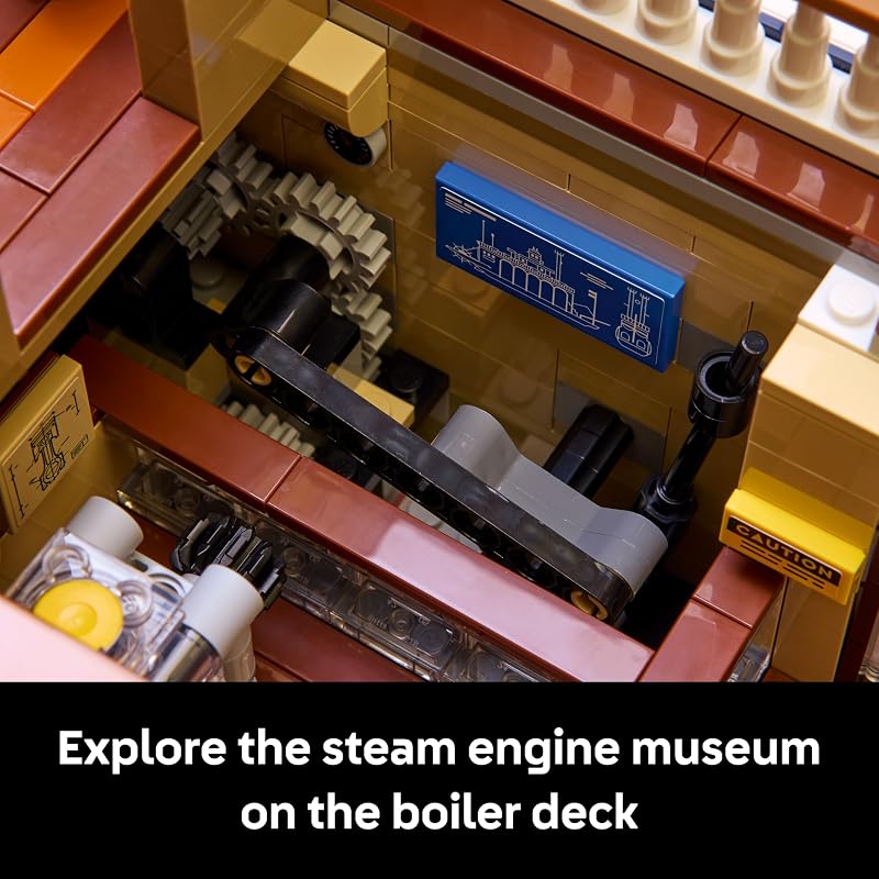 LEGO Ideas River Steamboat Building Set Room Decor for Men and Women Boat Model Building Kit for Adults Ages 18 Arts Crafts Display for Bedroom or Office Gift Idea for Birthdays 21356