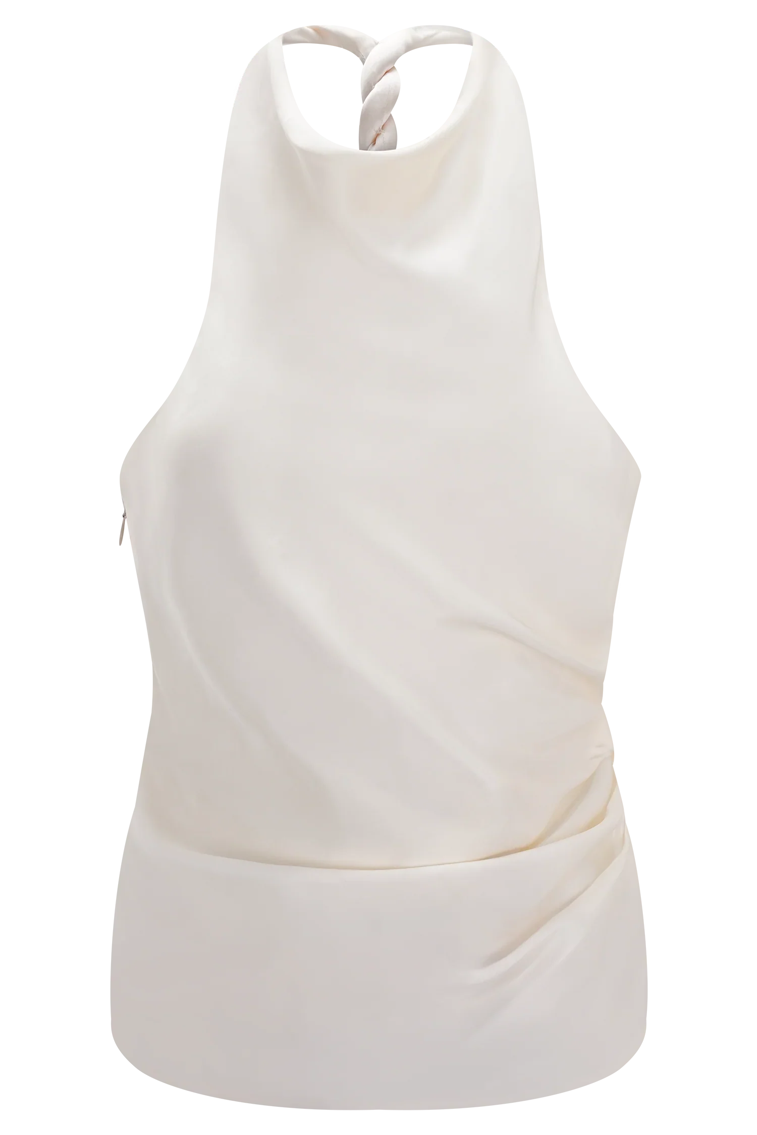 Bianca Satin Halter Top Ivory