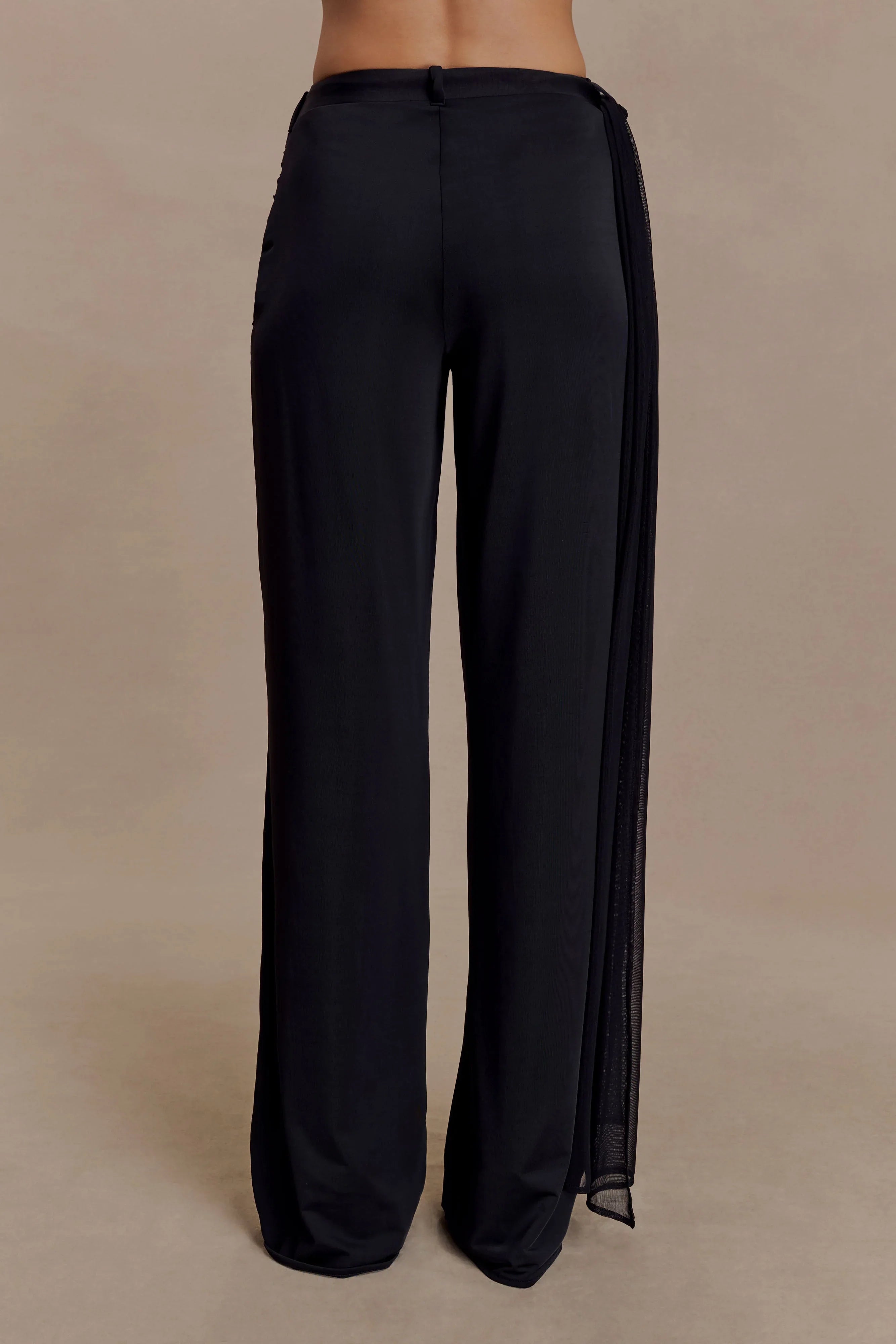 Aspyn Slinky Gathered Wide Leg Pants Black