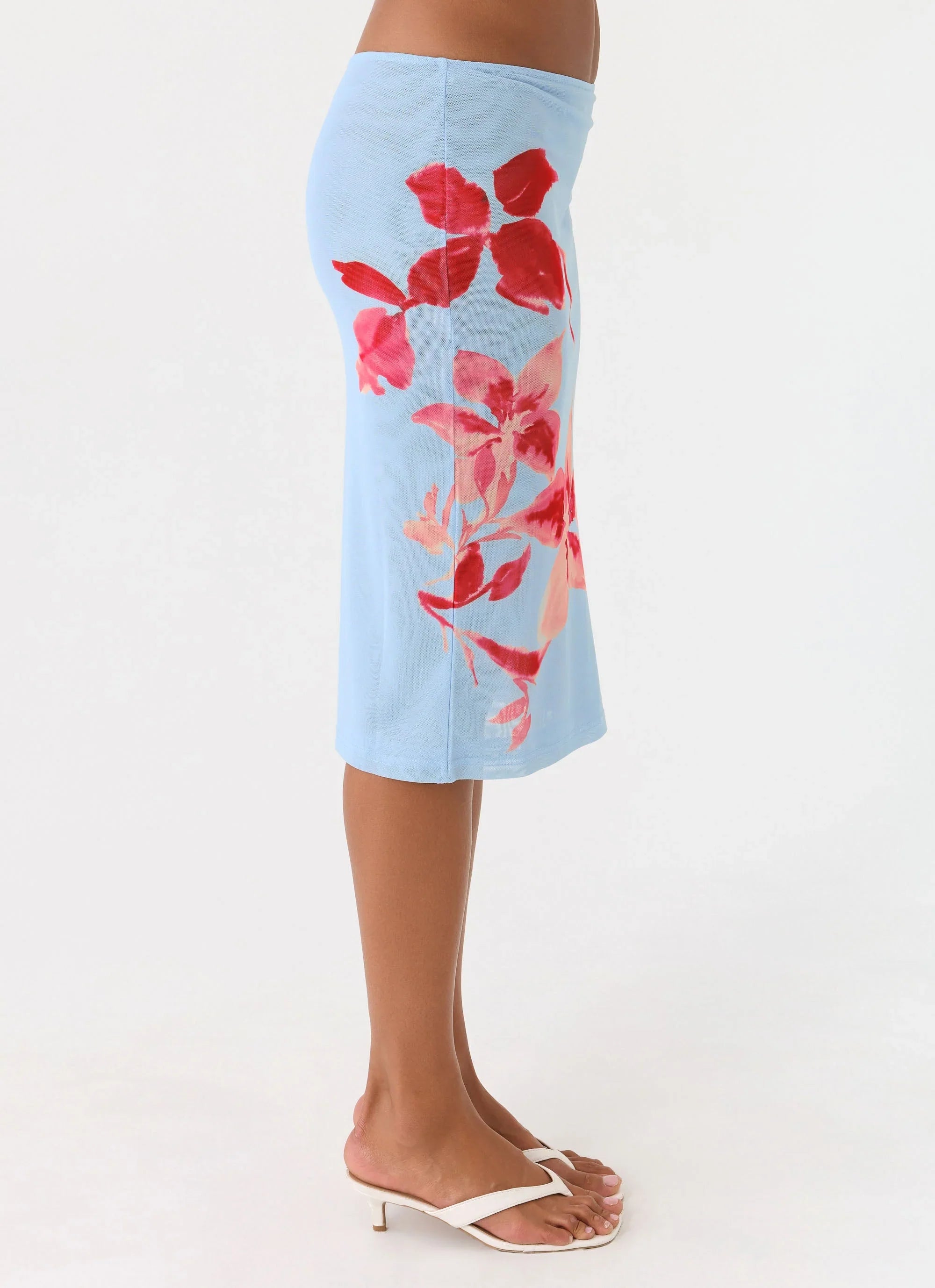 Tamia Midi Skirt Blue Petal