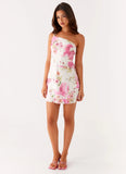 Lights Out Mini Dress Ivory Floral Print