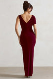 Capella Berry Asymmetric Wrap Maxi Dress