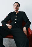 Asia Mixed Button Blazer Black