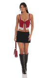 Lace Vest Top in Red