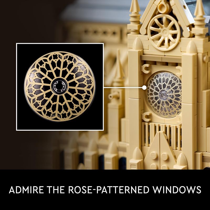 LEGO Architecture Notre Dame de Paris Replica Architectural Model Kit Collectible Building Set for Adults Build and Display Souvenir Gift Idea for Lovers of History Travel and Art 21061