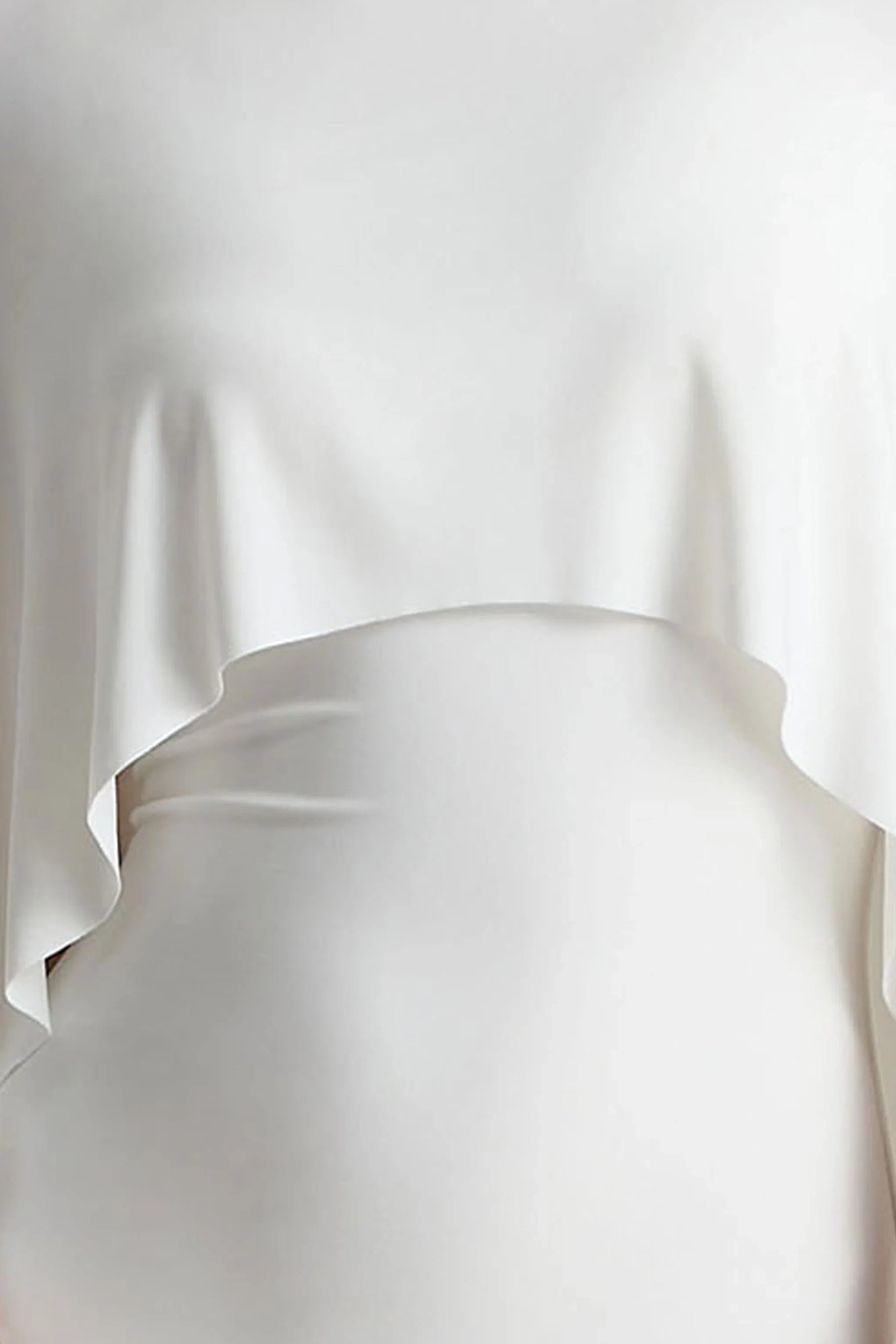 Padma White Draped Maxi Dress With Cape Sleeves
