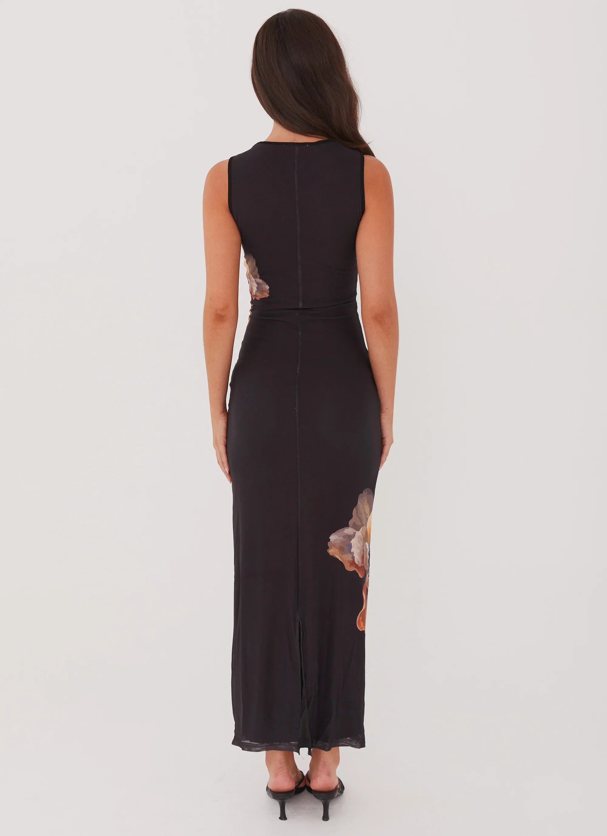 Side Effects Mesh Maxi Dress Black Orchid
