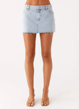 Kamen Low Rise Mini Skirt Light Denim