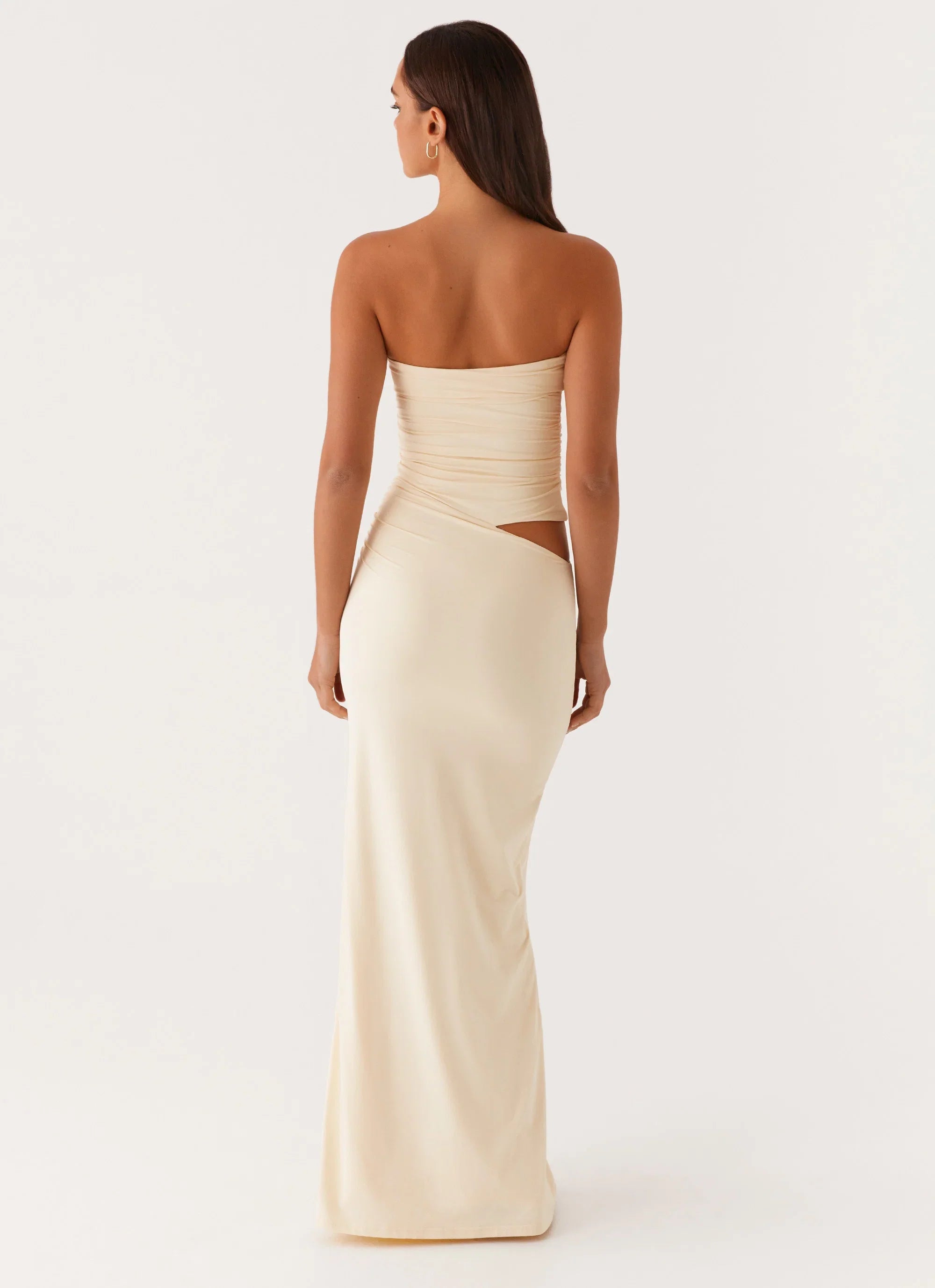 Romee Strapless Maxi Dress Pastel Yellow