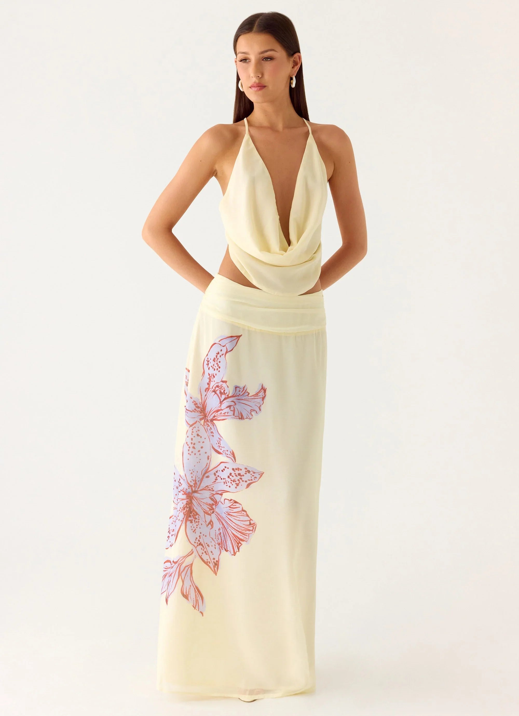 Blushing Bloom Maxi Skirt Violet Blossom