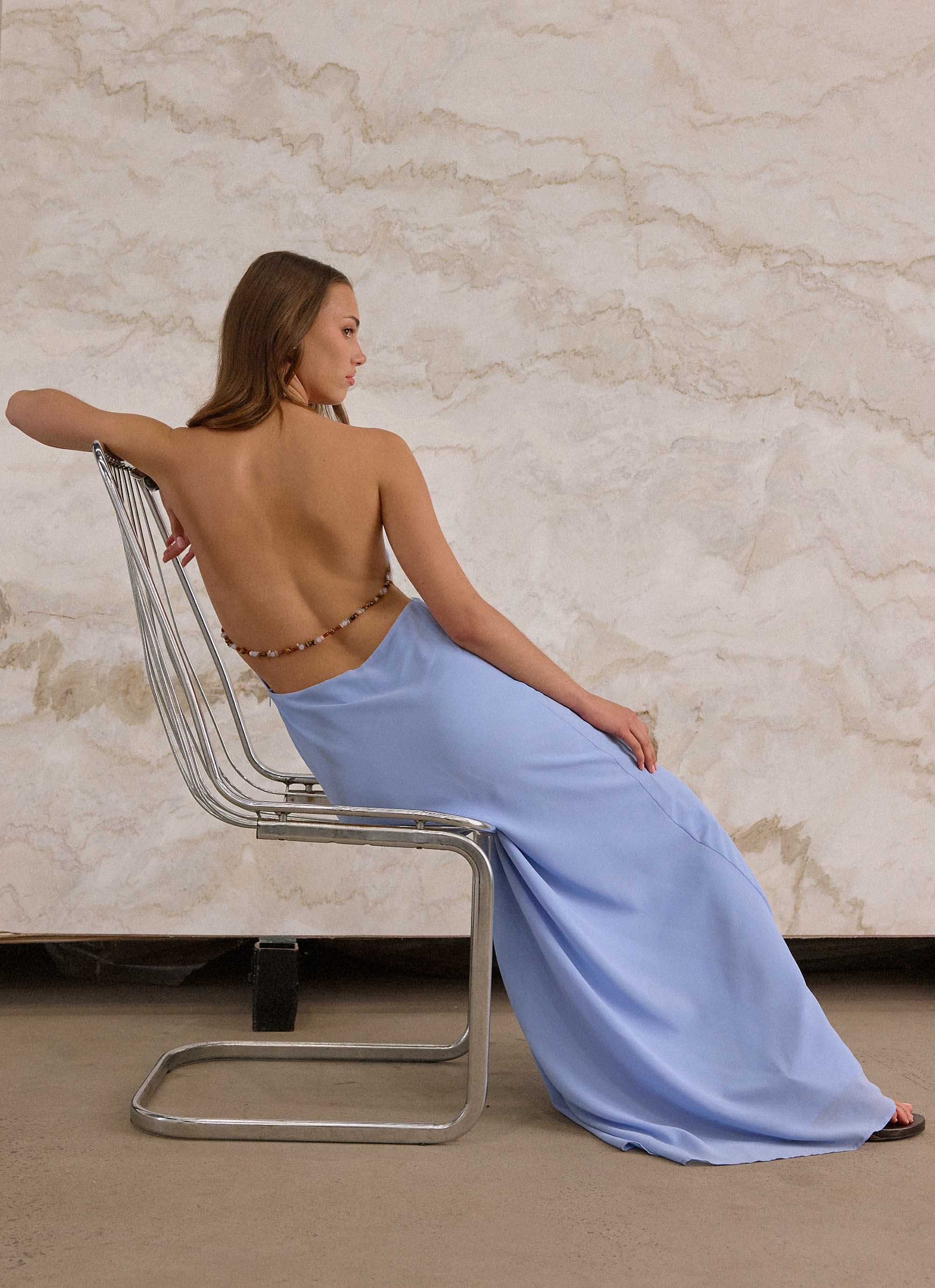 Le Soleil Halter Maxi Dress Periwinkle