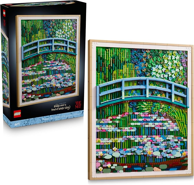 LEGO Art Claude Monet Bridge Over a Pond of Water Lilies Building Sets for Adults Ages 18 Wall Decor for Living Room or Home Office Gift for Women Men 31220