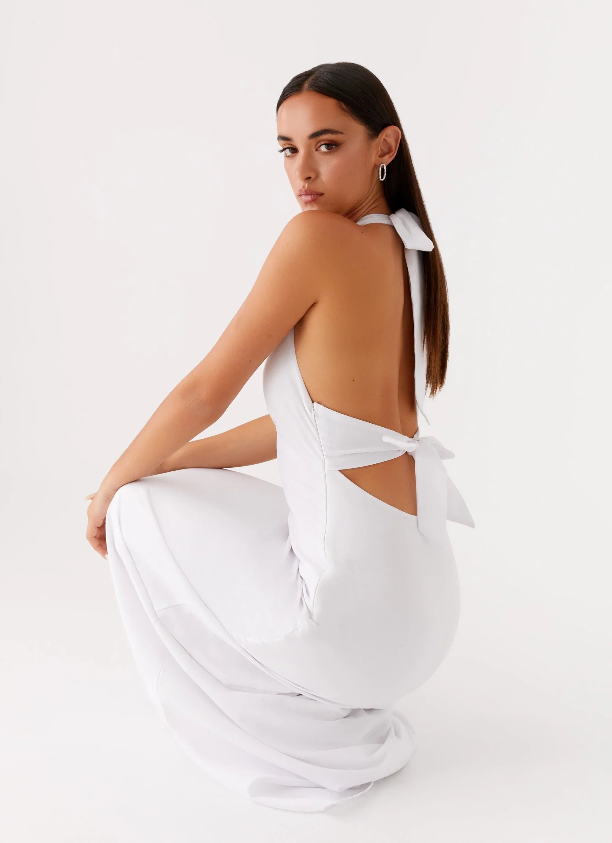 Heavy Hearted Linen Maxi Dress White