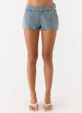 Hadleigh Denim Mini Shorts Light Denim