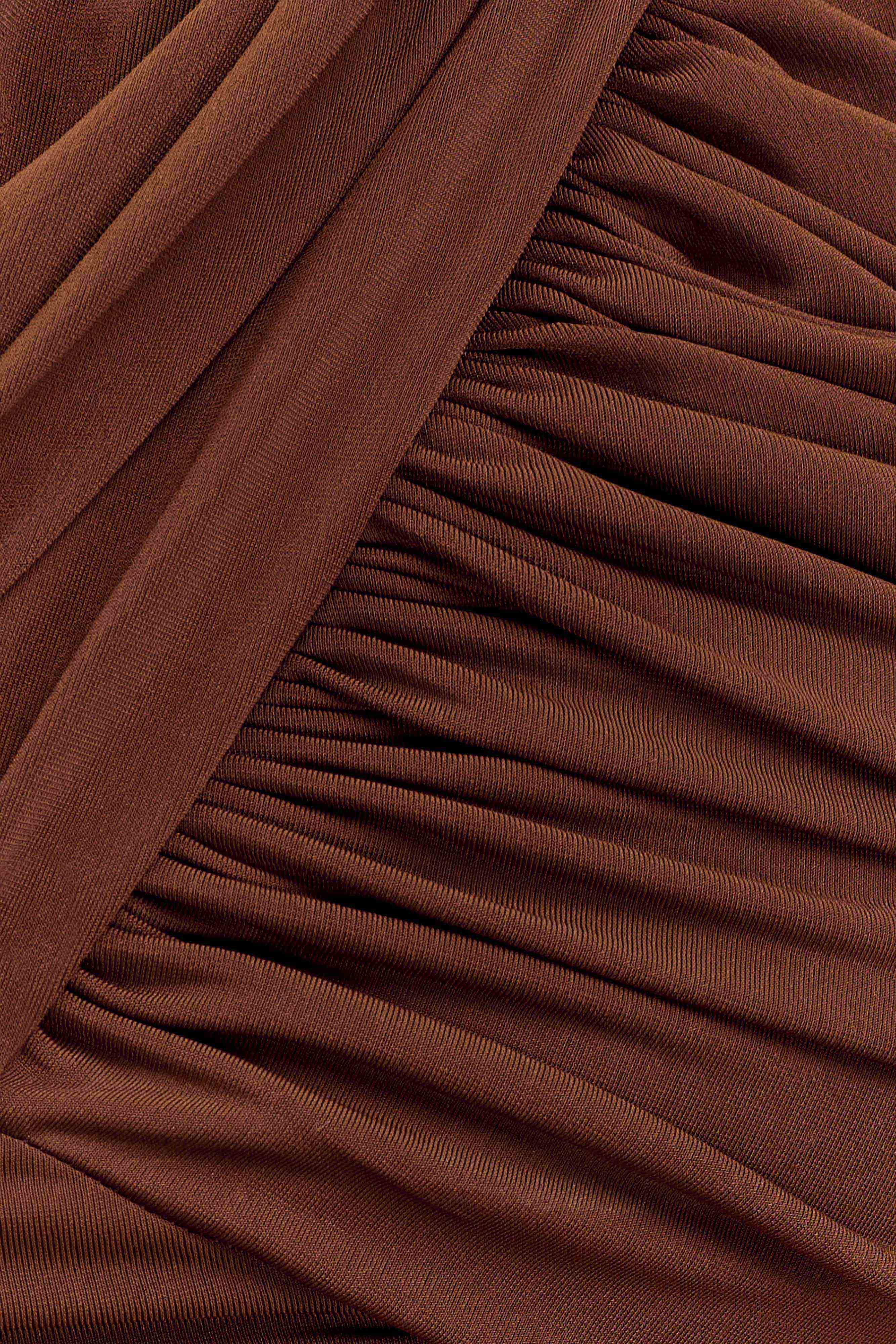 Lydia Slinky Asymmetrical Halter Top Chocolate