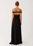 Melany Maxi Dress Black Polka Dot