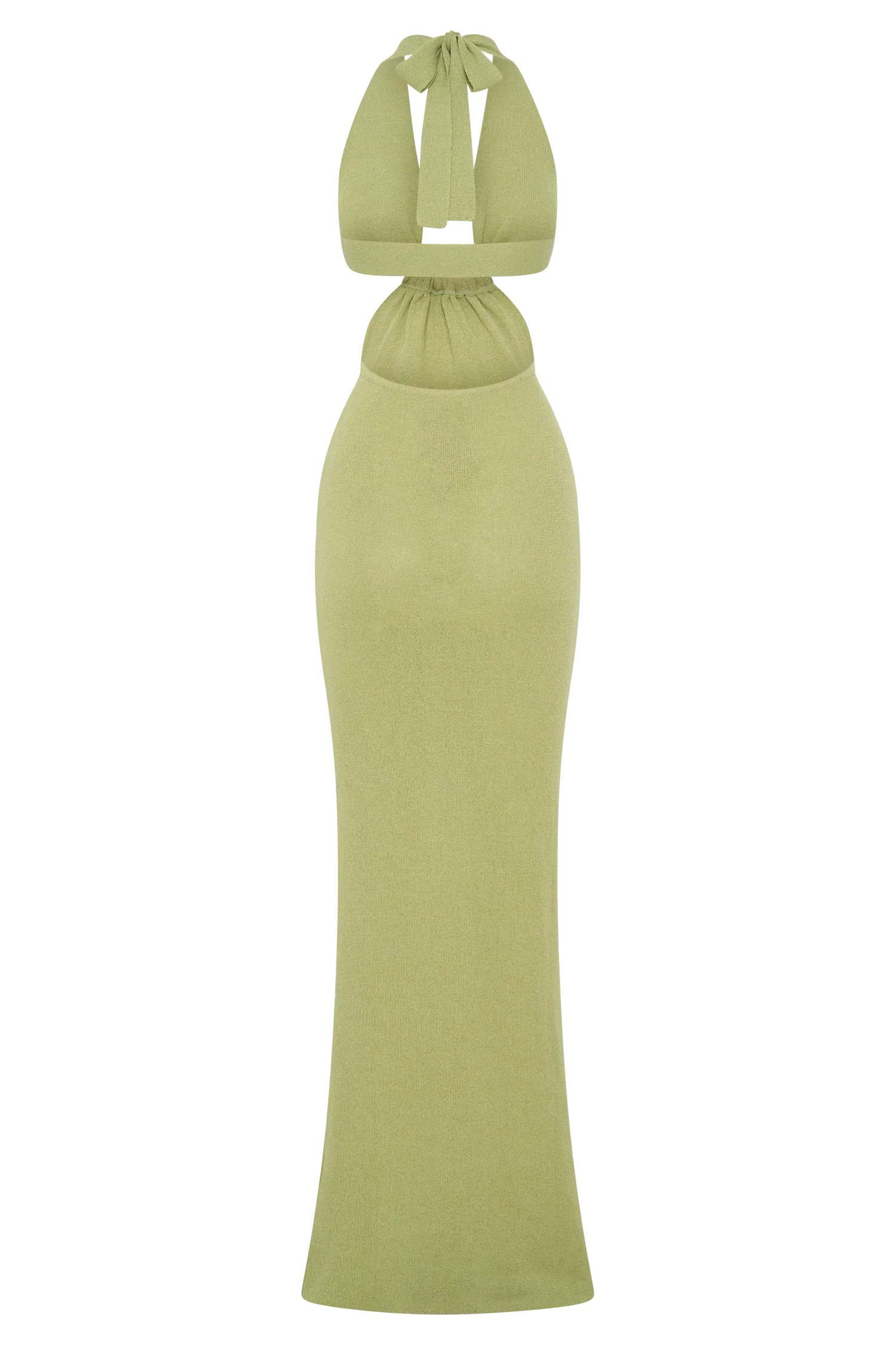 Theresea Halter Knit Maxi Dress Light Olive
