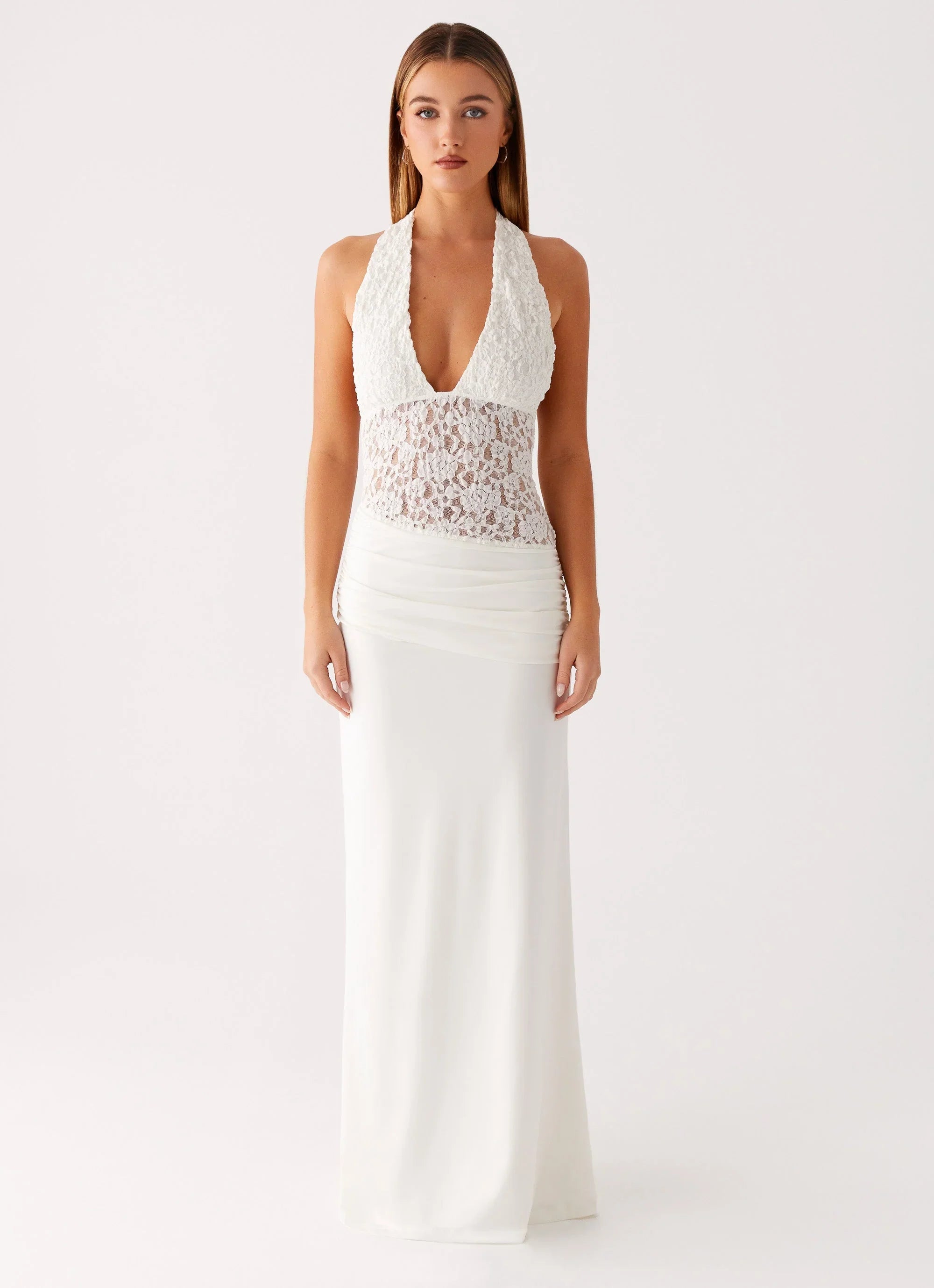 Miri Halter Maxi Dress Ivory