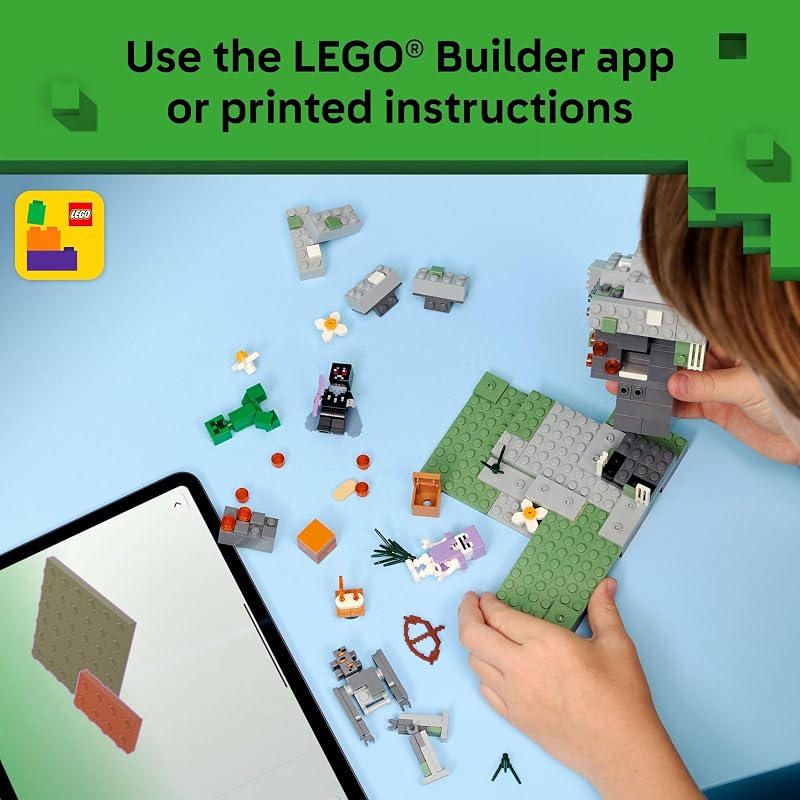 LEGO Minecraft The Pale Garden Building Pretend Play Toy for Boys Girls Video Game Playset Toy Figures for Kids Ages 7 W Mothman Creeper Minifigures Gift Idea for Birthdays 21586