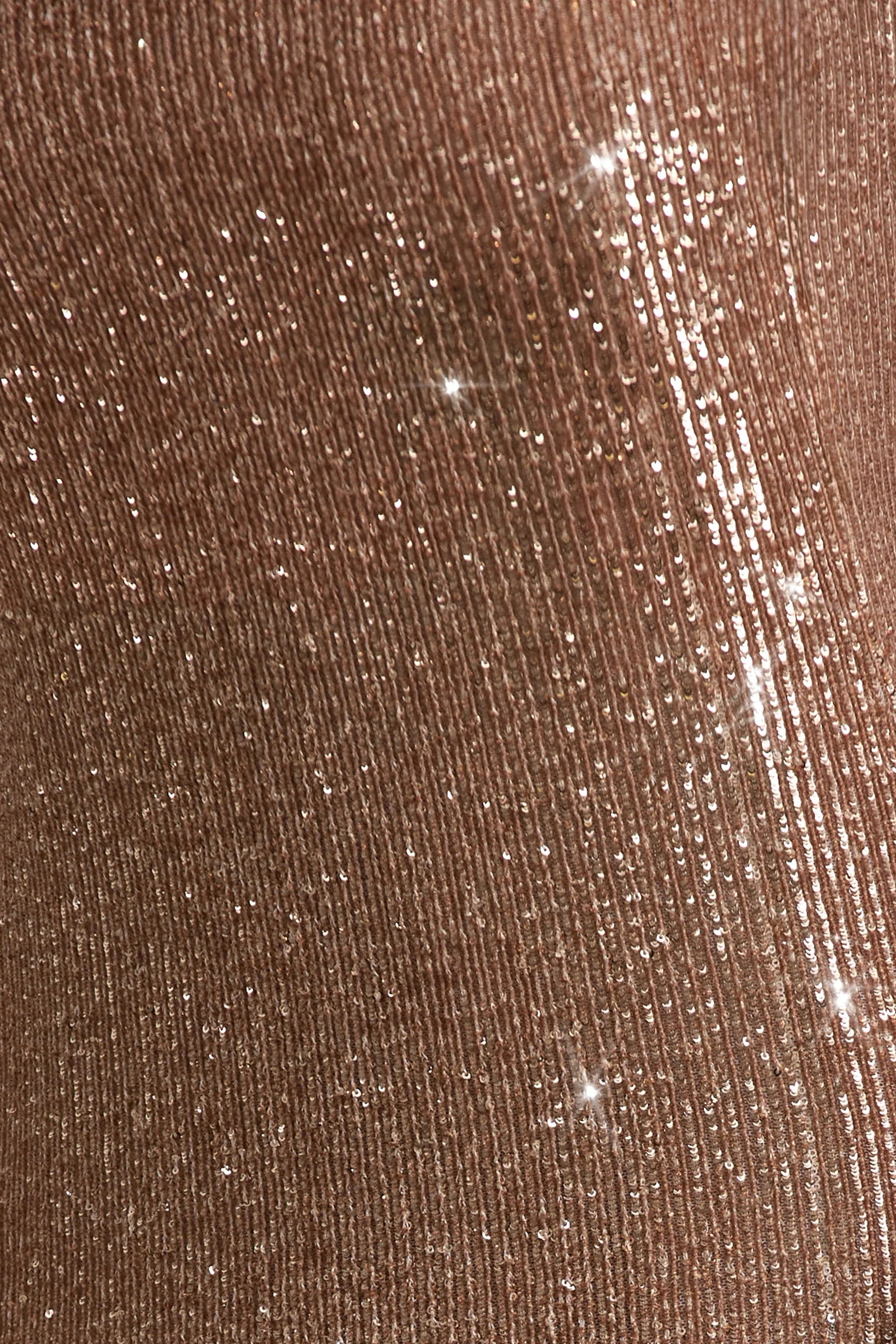Lilabelle Rose Gold Plisse Sequin Bandeau Midi Dress