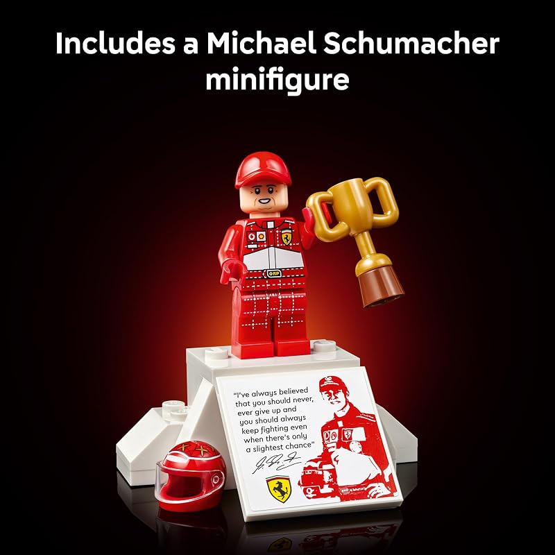 LEGO Icons Ferrari F2004 Michael Schumacher Building Set for Adults Ages 18 Ferrari F1 Bedroom Home Office Desk Decor Gift Ideas for Men Women Fans 11375