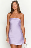 Mylee Lilac Satin Strapless Mini Dress