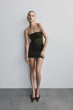Maryk Mesh Mini Dress Khaki