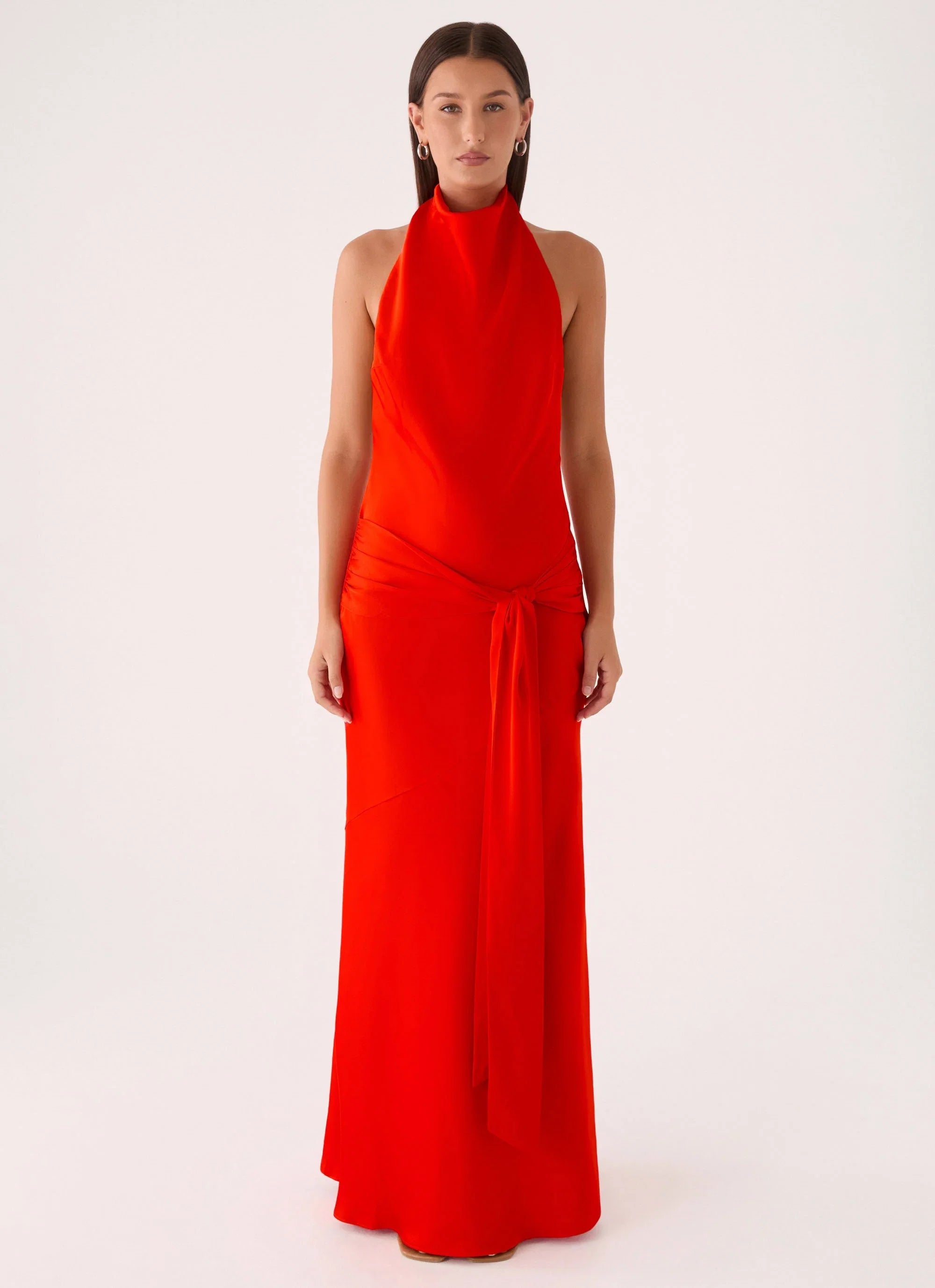 Rumina Sash Maxi Dress Tangerine