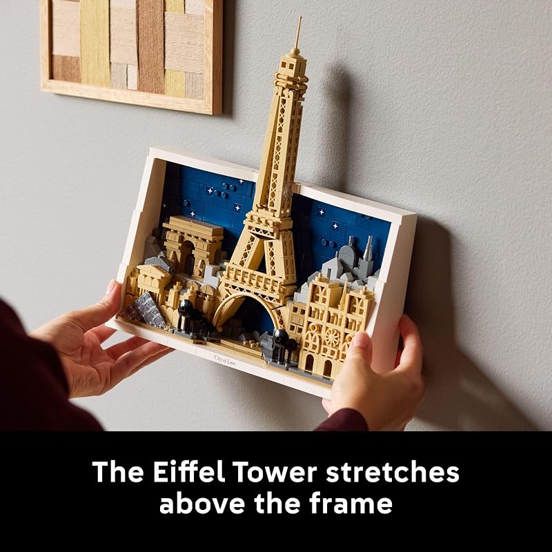 LEGO Architecture Paris City of Love Building Set for Adults Gift for Birthdays Office or Bedroom Decor for Women Men Ages 18 W Frame for Display 21064