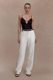 Maude Crepe Straight Leg Pants Ivory
