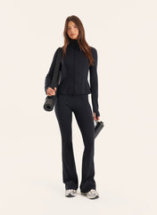 Black High Waisted Flared Yoga Pants