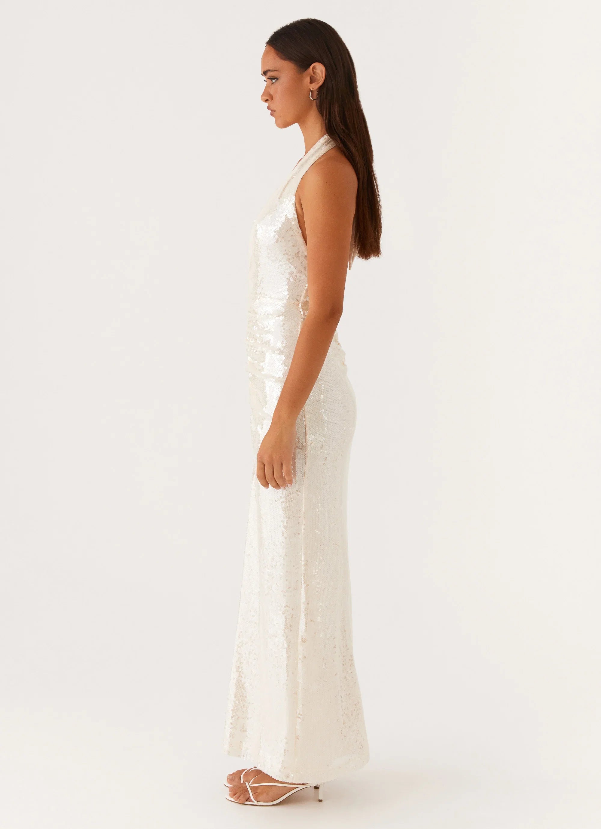 Whisked Away Halterneck Maxi Dress White