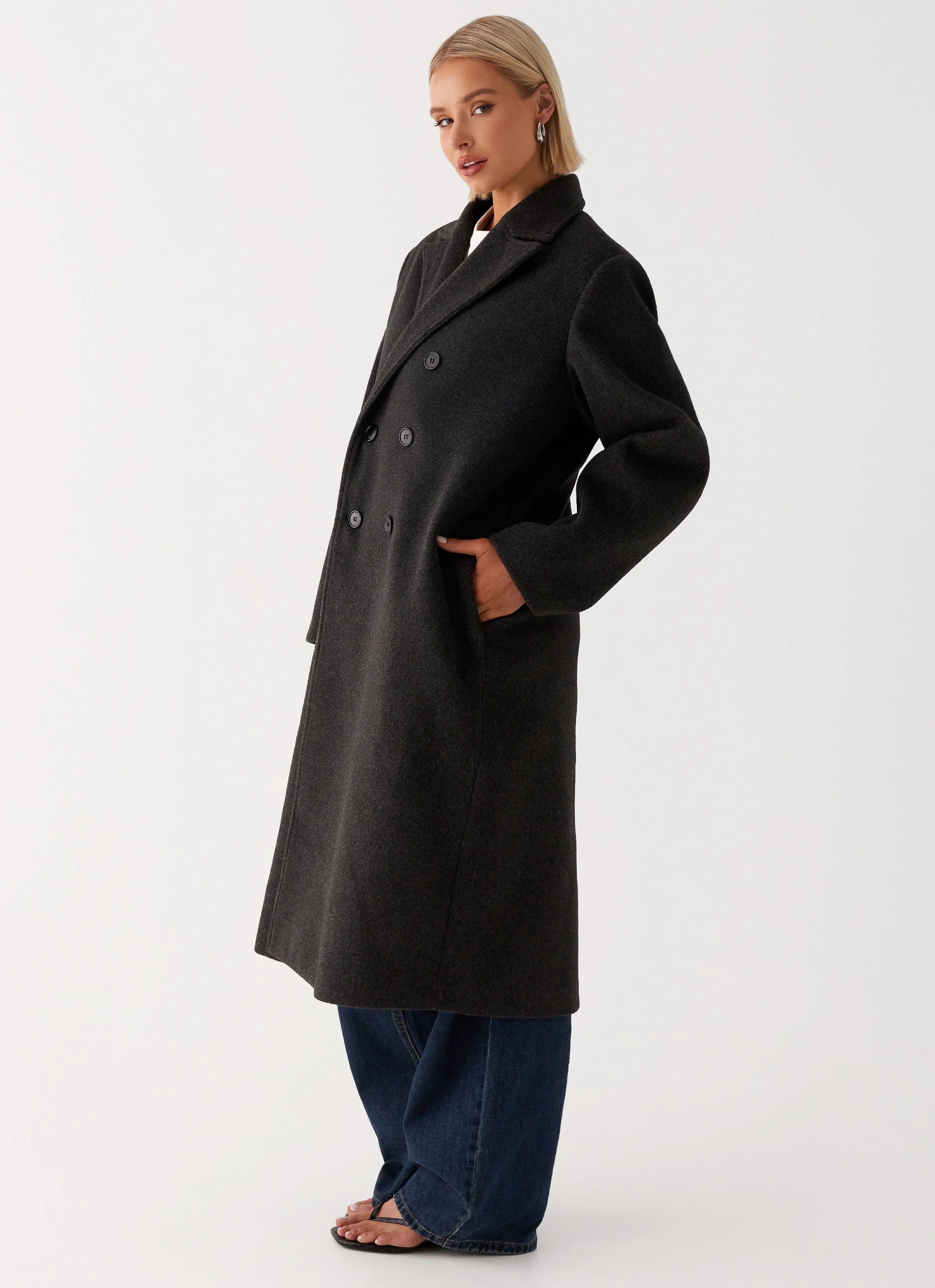 Gianni Double Breast Coat Charcoal