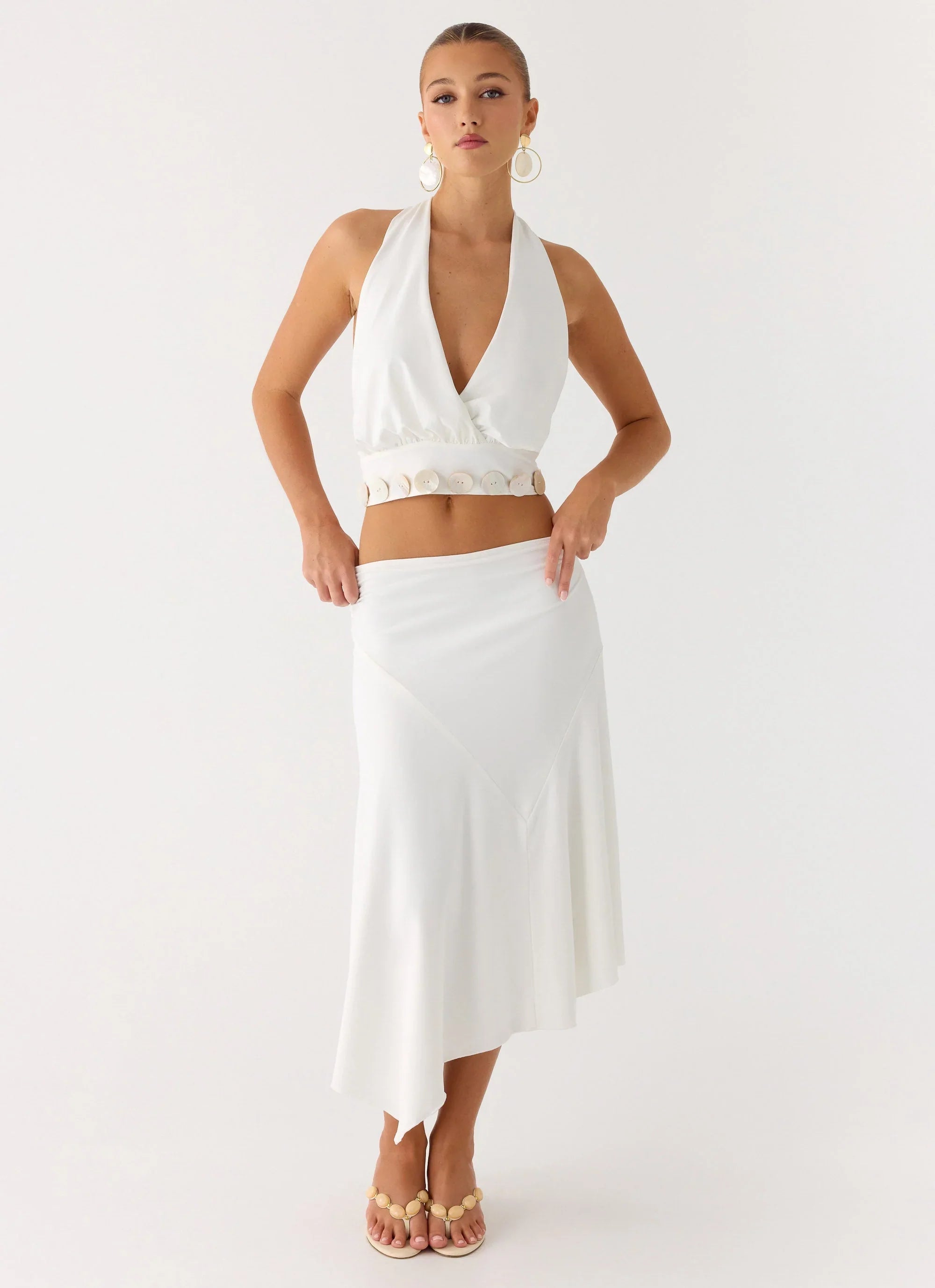 Ignite It Midi Skirt White