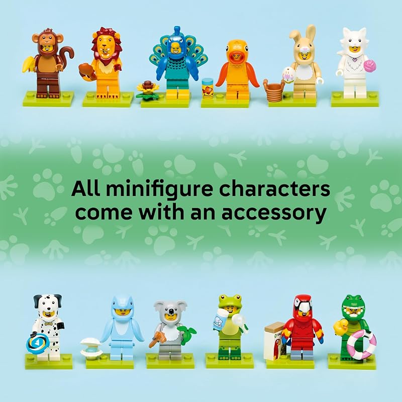 LEGO Minifigures Animal Series 28 6 Pack Kids Toys in Sealed Mystery Boxes Themed Figures to Collect Birthday Party Favors Gift idea for Boys Girls Ages 5 66813