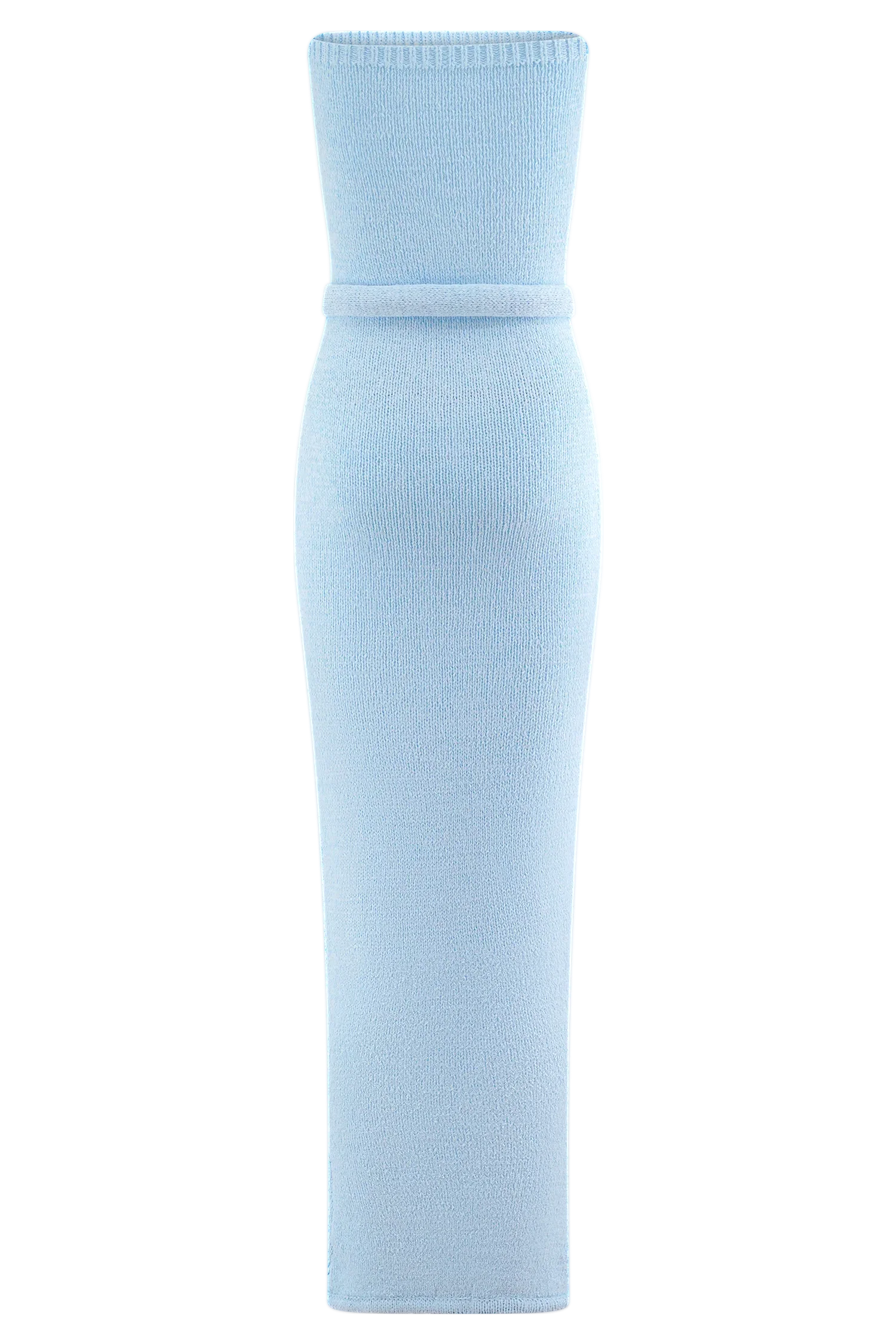 Andrea Strapless Knit Maxi Dress Light Blue