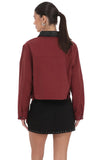 Two Toned Collar Jacket in Burgundy