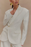 Jameson Cinched Linen Blazer Oat Marle