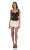 Ruched Flare Top in Black
