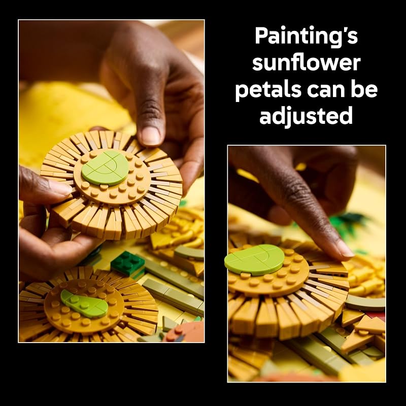 LEGO Art Vincent Van Gogh Sunflowers Building Set for Adults Home Decor Idea Brick Built Painting Gift for Birthdays 31215
