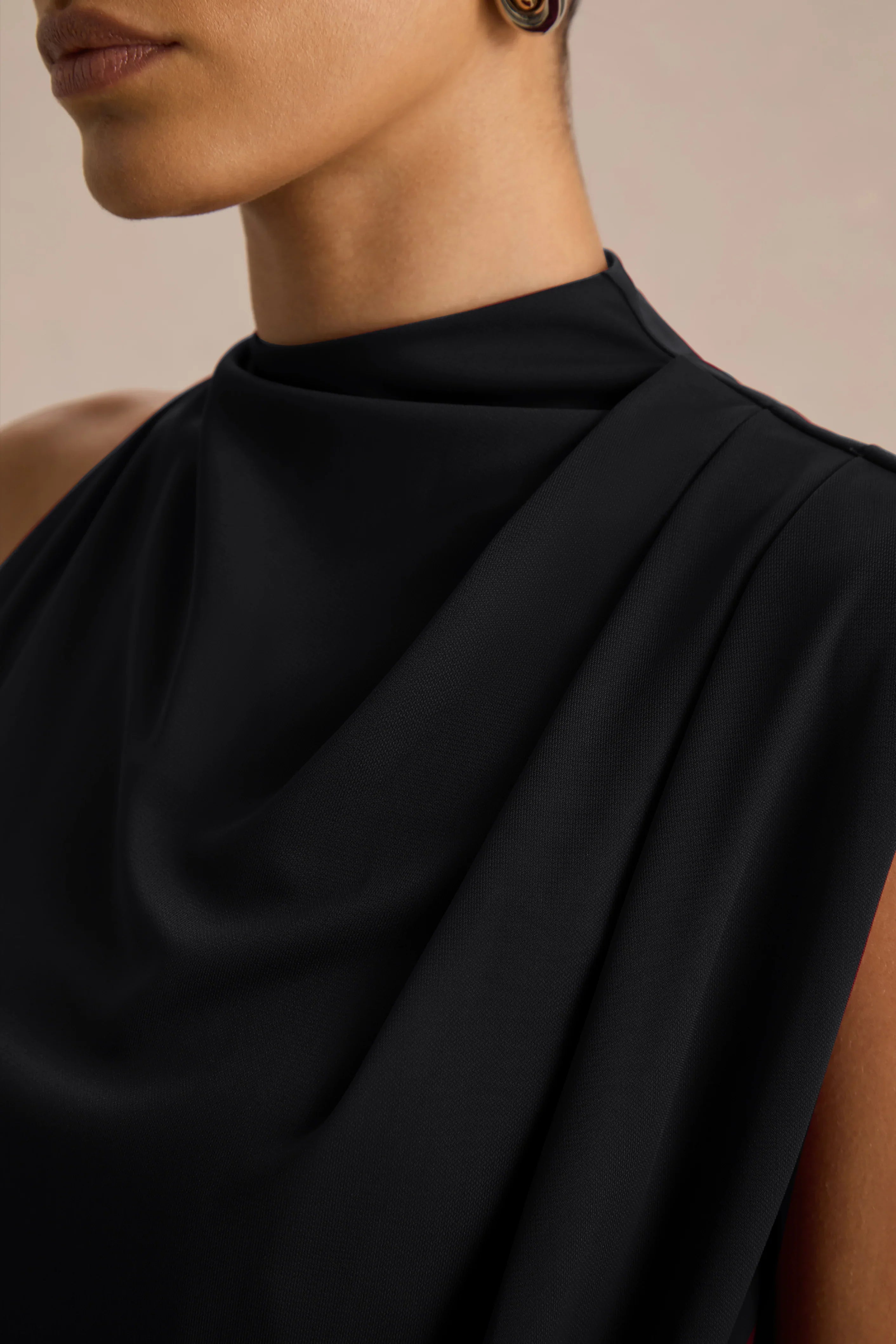 Umaira Black High Neck Maxi Dress