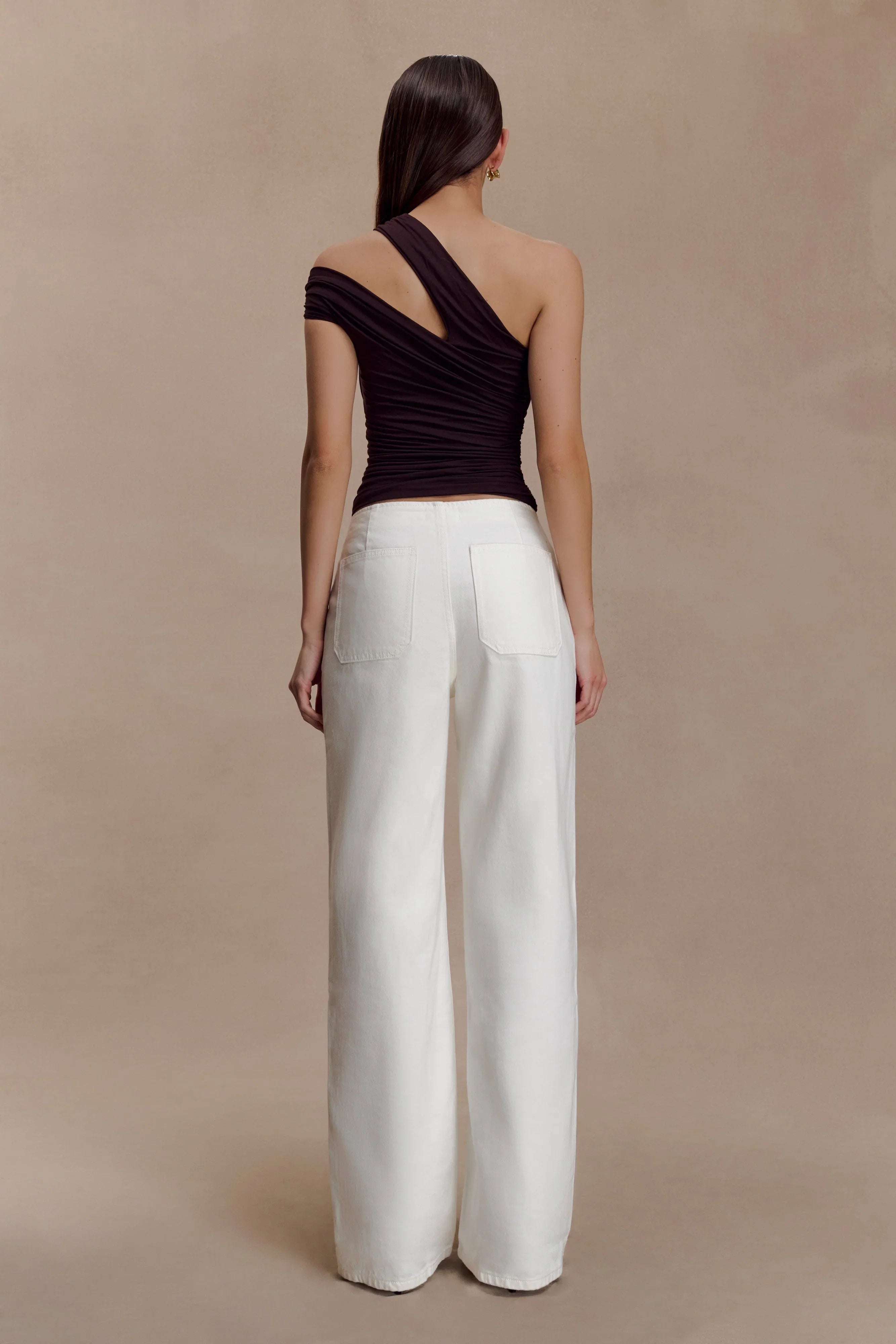 Anna One Shoulder Modal Top Cacao Brown