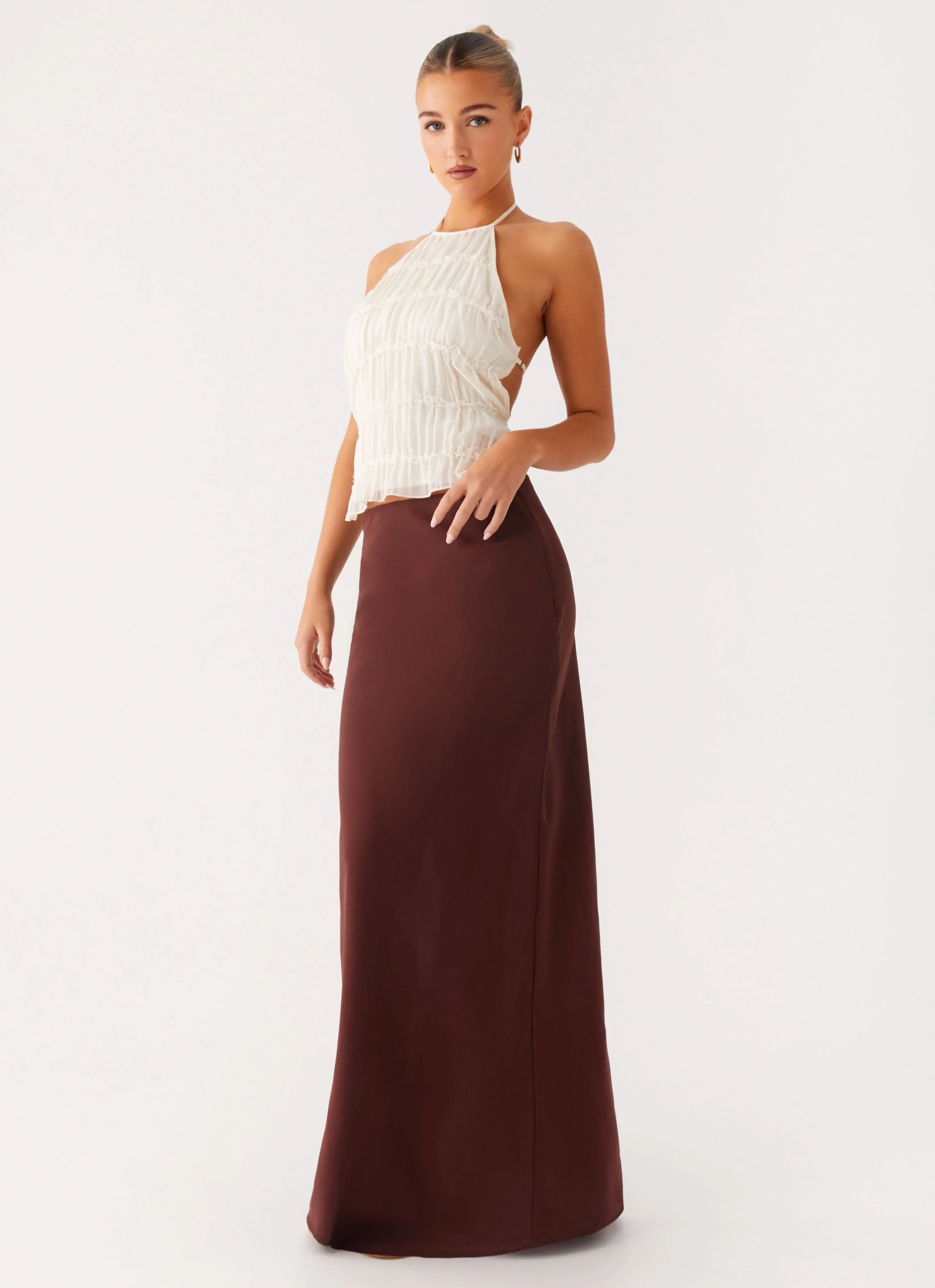 Sienna Sunset Maxi Skirt Chocolate