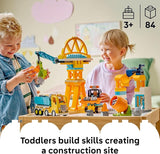 LEGO DUPLO Town 3 in 1 Construction Site and Vehicles Toys for Toddlers Pretend Play Set for Boys Girls Ages 3 Building Blocks for Fine Motor Skills Practice Gift for Birthdays 10476