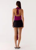 Right Back Halter Top Maroon