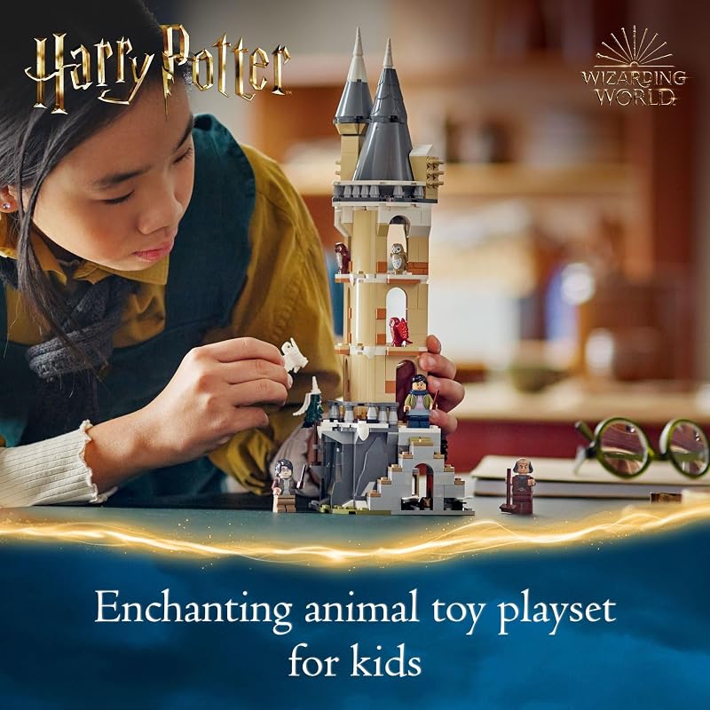LEGO Harry Potter Hogwarts Castle Owlery Toy Wizarding World Fantasy Toy for Girls and Boys Harry Potter Castle Playset with 3 Characters Birthday Gift Idea for Kids Ages 8 and Up 76430