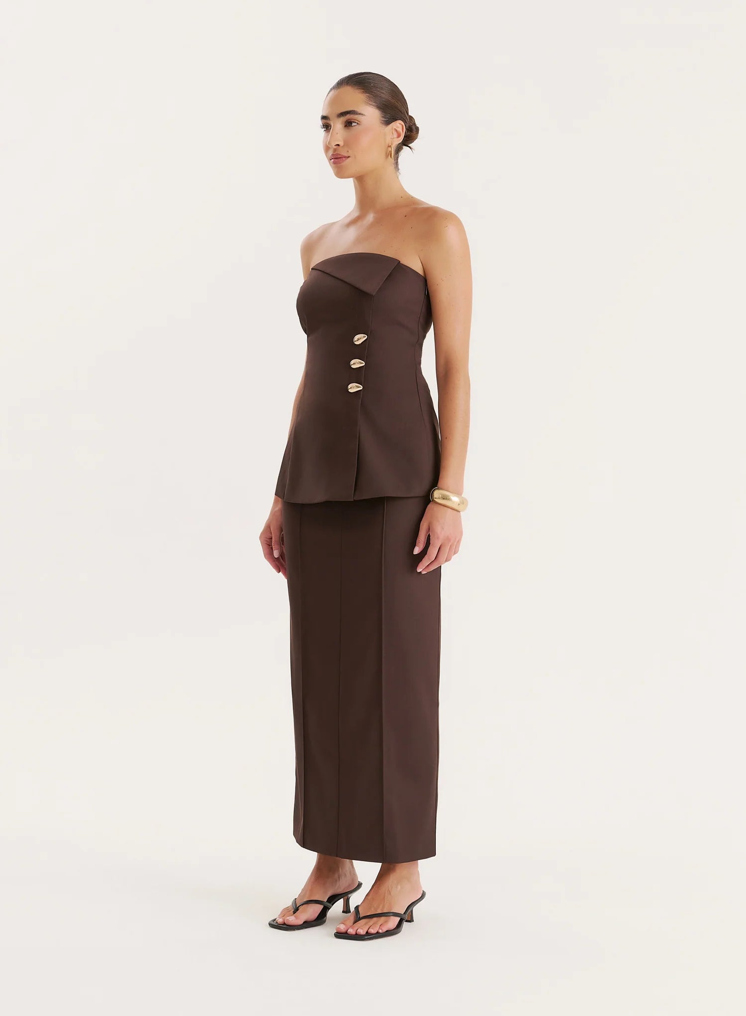 Chocolate Foldover Bandeau Top