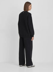 Black 4th Wide Leg Branded Joggers